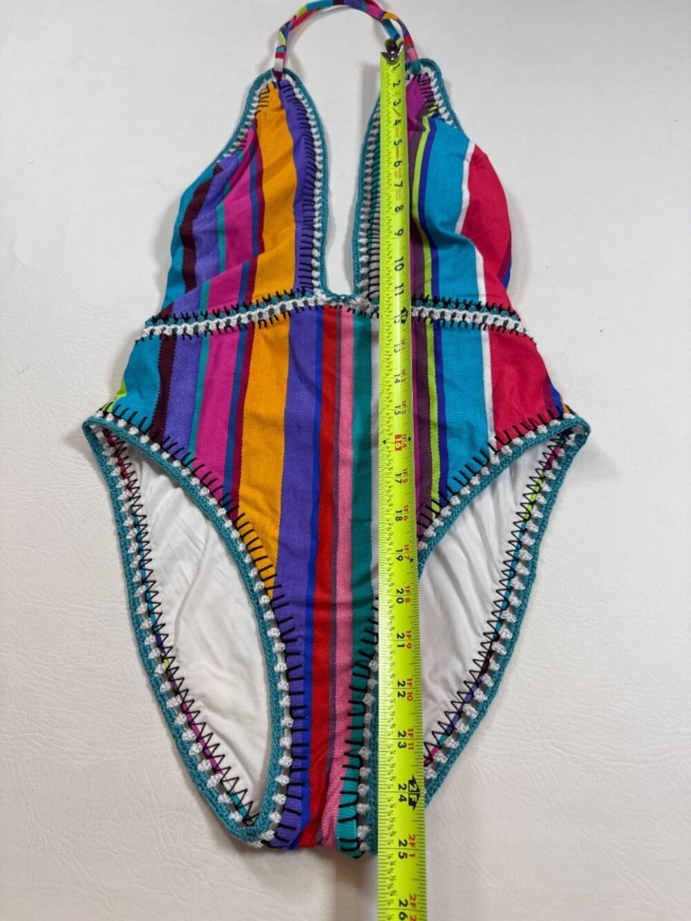 Nanette Lepore Sayulita Serape Embroidered One-Piece Swimsuit Womens M (PP571) - Picture 8 of 10